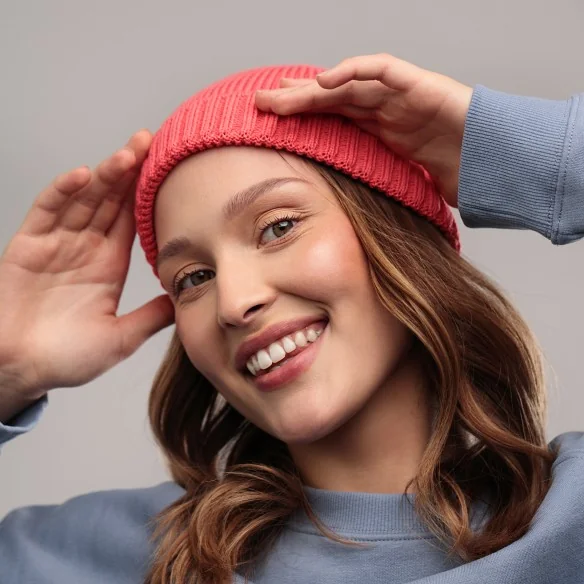 czapka-wiosenna-damska-koralowa-100-bawelna-organiczna-tulip-3