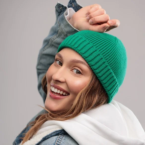 spring-beanie-for-women-green-100-organic-cotton-tulip