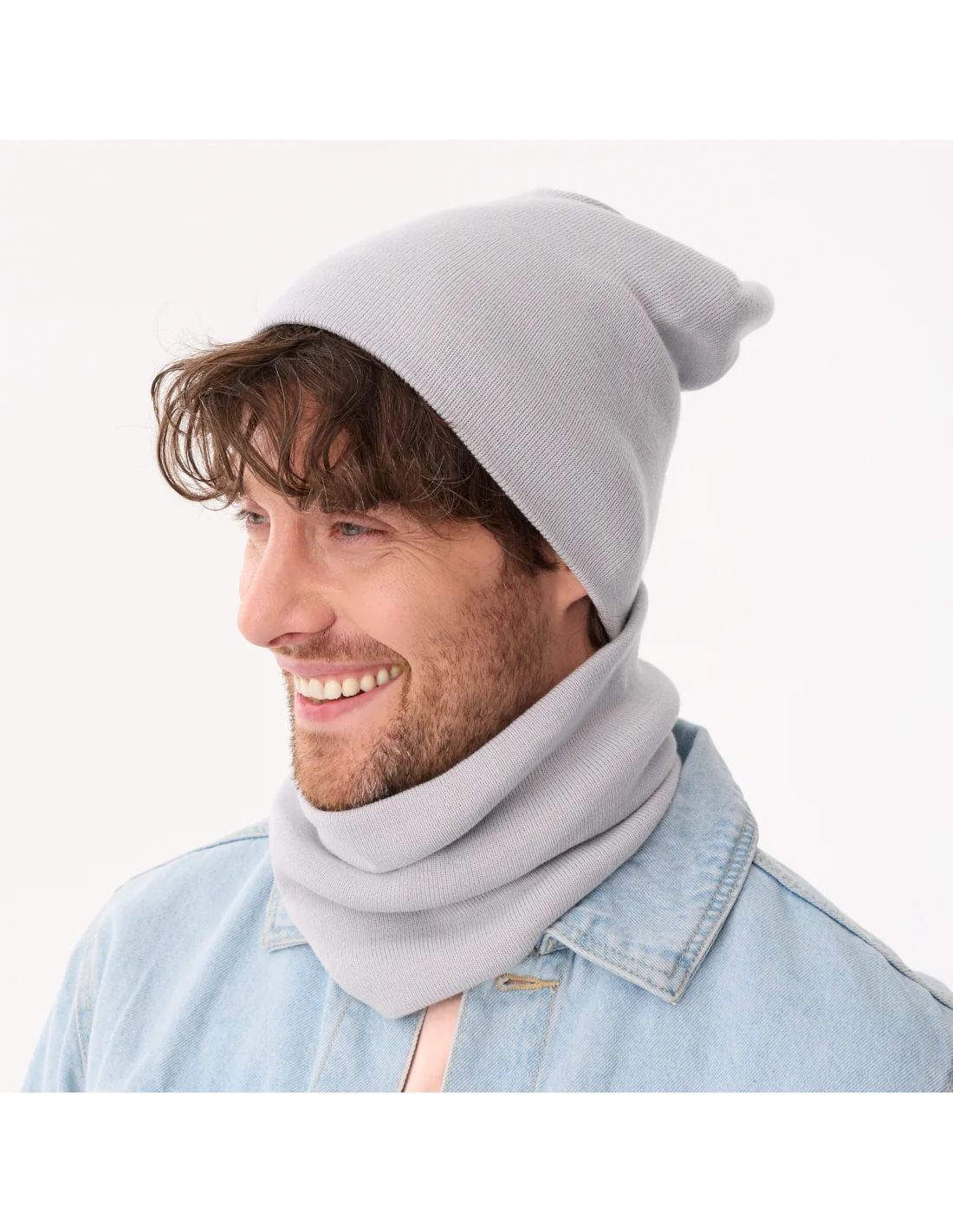 beanie-and-neckwear-for-men-spring-set-light-grey-100-organic-cotton-smurf