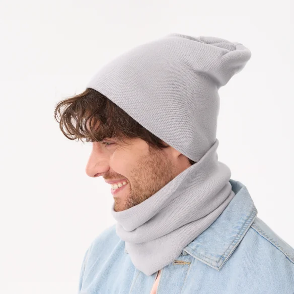 beanie-and-neckwear-for-men-spring-set-light-grey-100-organic-cotton-smurf