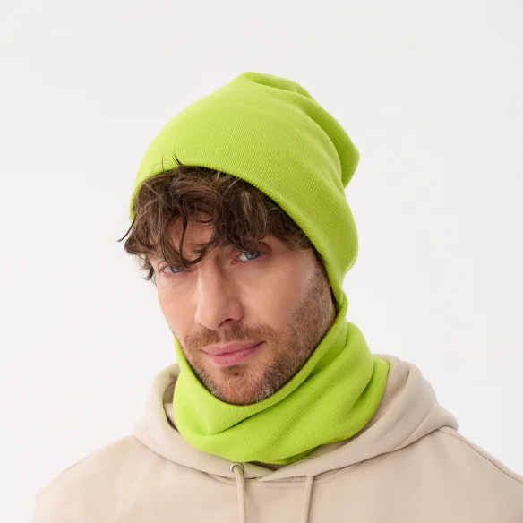 czapka-i-komin-meski-wiosenny-komplet-neonowy-100-bawelna-organiczna-smurf