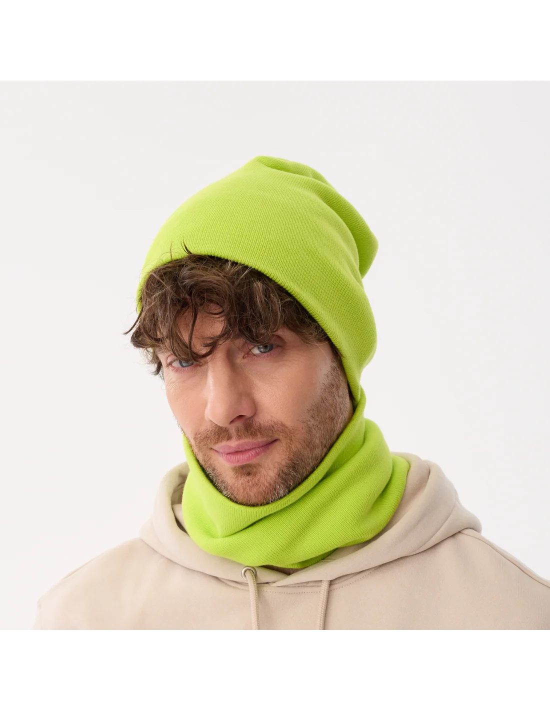 beanie-and-neckwear-for-men-spring-set-neon-100-organic-cotton-smurf