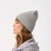 Czapka wiosenna damska, jasnoszara, z recyklingu, Nordiq