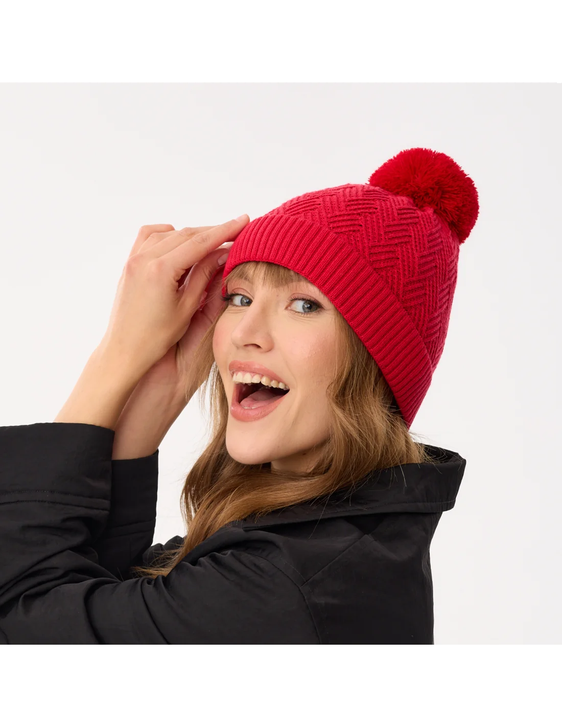 czapka-jesienna-wiosenna-damska-czerwona-bawelniana-zigzag-1