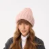 Czapka zimowa damska, różowa, z wełną, Sophie