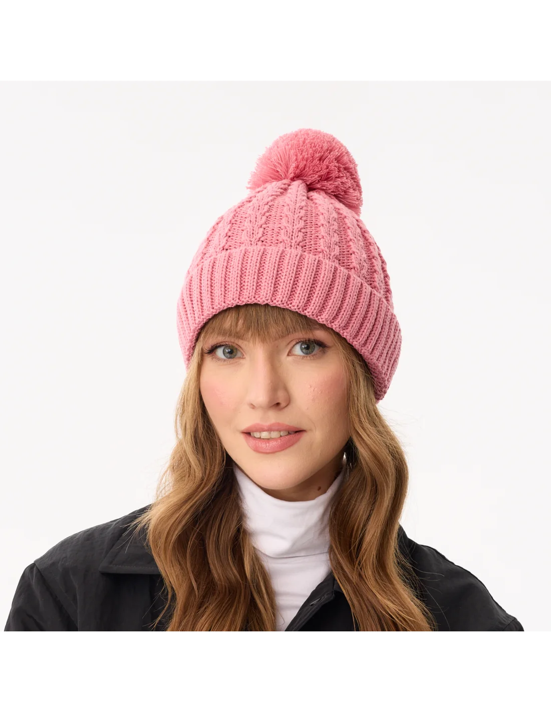 winter-beanie-for-women-with-pompon-pink-recycled-yarn-willow-1
