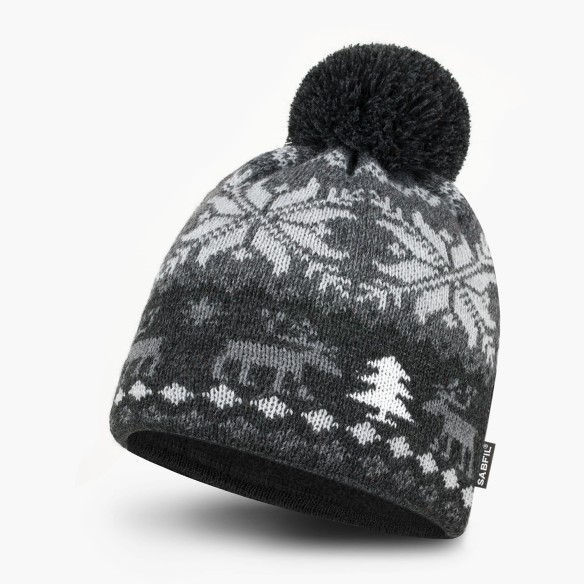 CZAPKA-Z-POMPONEM-AKRYL-RENIFER-GREY-SABFIL-1