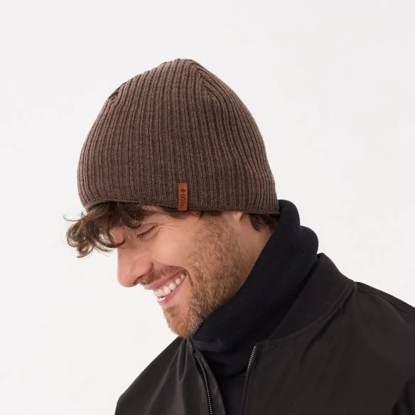 Beanie for men, with fleece, with cotton, brown, VIP 2