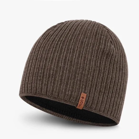 Beanie for men, with fleece, with cotton, brown, VIP