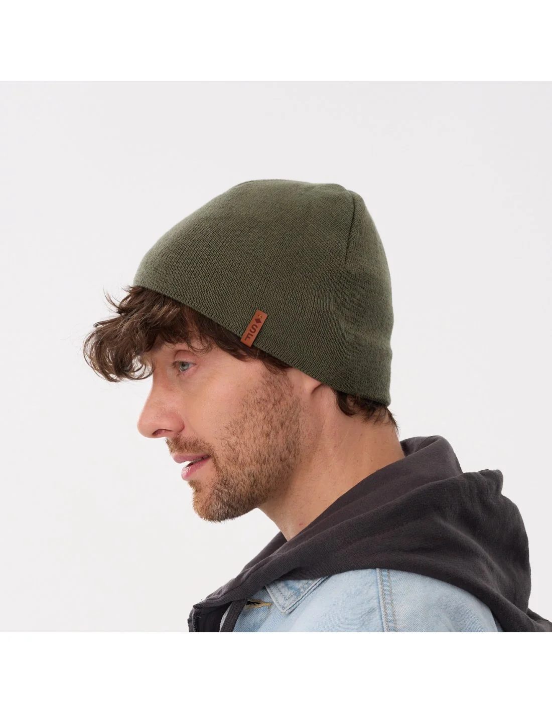 Beanie for men, with fleece, with cotton, khaki, LP BASIC 3