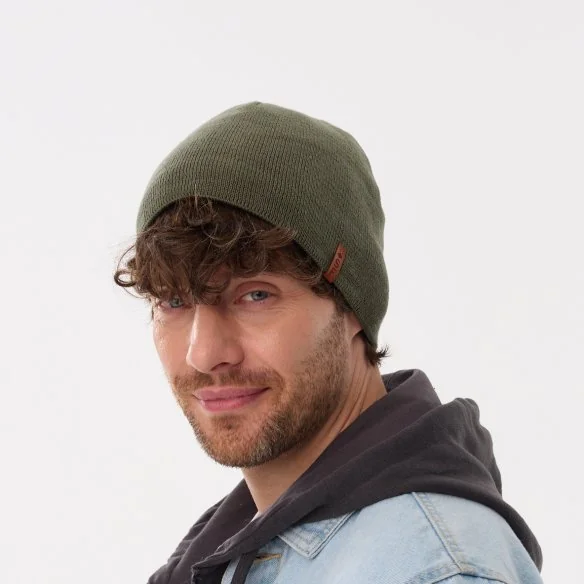Beanie for men, with fleece, with cotton, khaki, LP BASIC 4