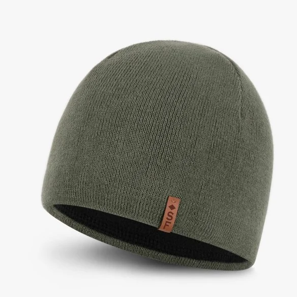 Czapka męska, z polarem, z bawełną, khaki, LP BASIC 2