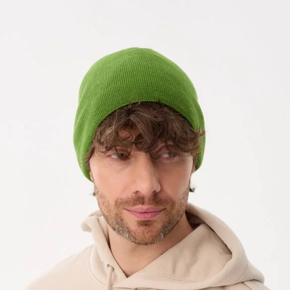 Beanie for men, with fleece, with cotton, green, LP Basic 3