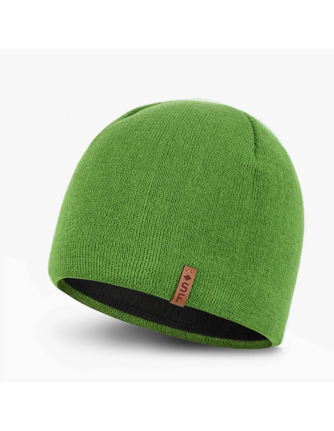 Czapka męska, z polarem, z bawełną, zielona, LP Basic 2