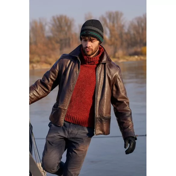 czapka-zimowa-meska-z-polarem-antracyt-zielony-melange-stripe