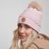 Czapka z pomponem Laura Powder Pink