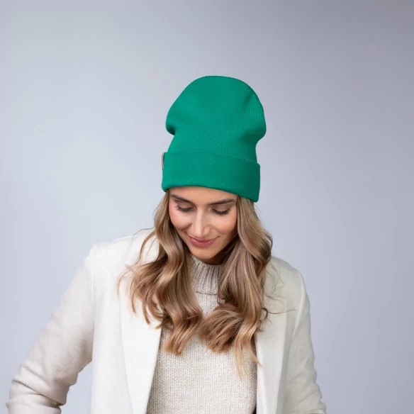 czapka-wiosenna-damska-zielona-100-bawelna-organiczna-holly